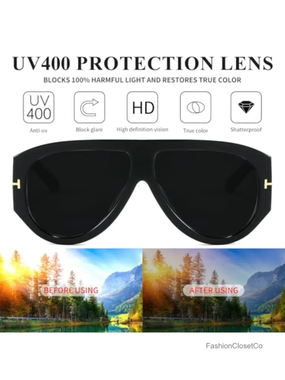 3 Pack Oversized Aviator Sunglasses UV400 Plastic Frame